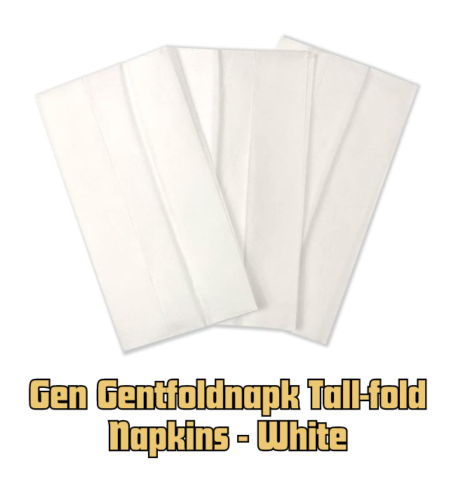 GEN GENTFOLDNAPK 1-Ply 7 in. x 13-1/4 in. Tall-Fold Napkins - White (10000/Carton)