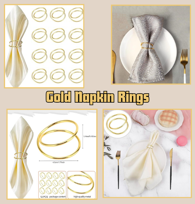 Gold Napkin Rings-12 PCS Metal Spiral Napkin Rings(Spiral) Napkin Holders Buckles for Family Dinner, Wedding, Party,Table Decorations