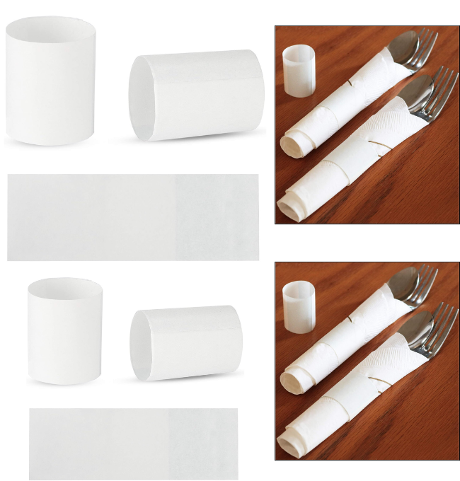 Paper Napkin Rings - Self-Adhering (500, White)