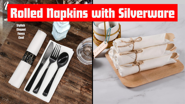 Rolled Napkins with Silverware