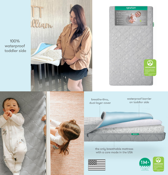 Newton Baby Crib Mattress and Toddler Bed - Waterproof - Ultra-Breathable Proven to Reduce Suffocation Risk, 100% Washable, Better Than Organic, 2-Stage Removable Cover, Deluxe 5.5