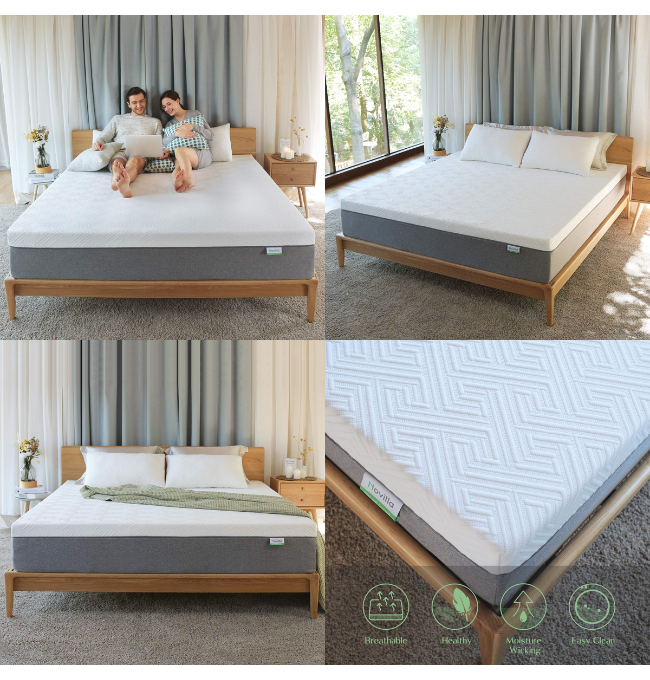 Novilla Queen Size Mattress, 12 Inch Gel Memory Foam Mattress for Cool Night & Pressure Relief, Medium Plush Feel with Motion Isolating, Bliss