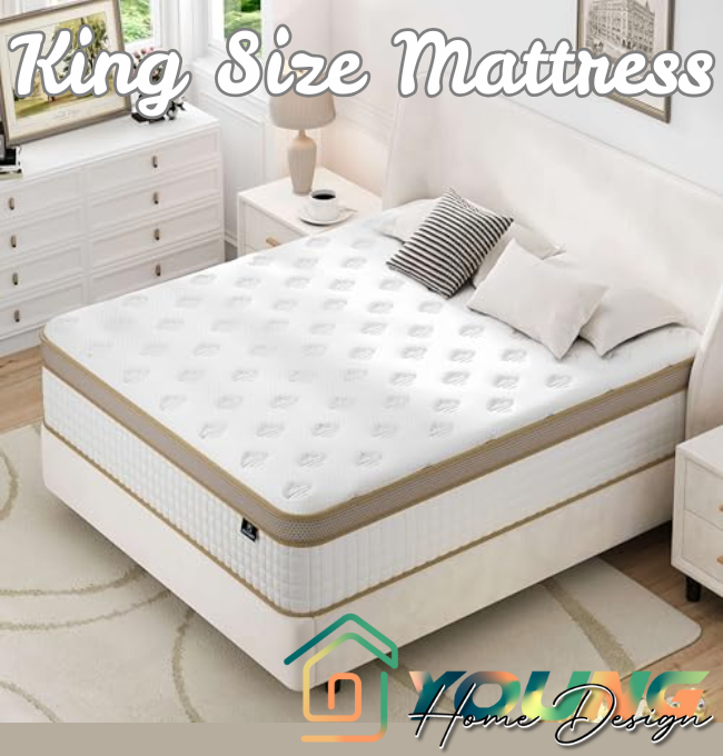 King Size Mattress - Upgrade Strengthen - Firm 14 Inch Hybrid King Mattress in A Box, Mattress King With High Density Memory Foam and Independent Pocket Springs, Strong Edge Support, Pressure Relief